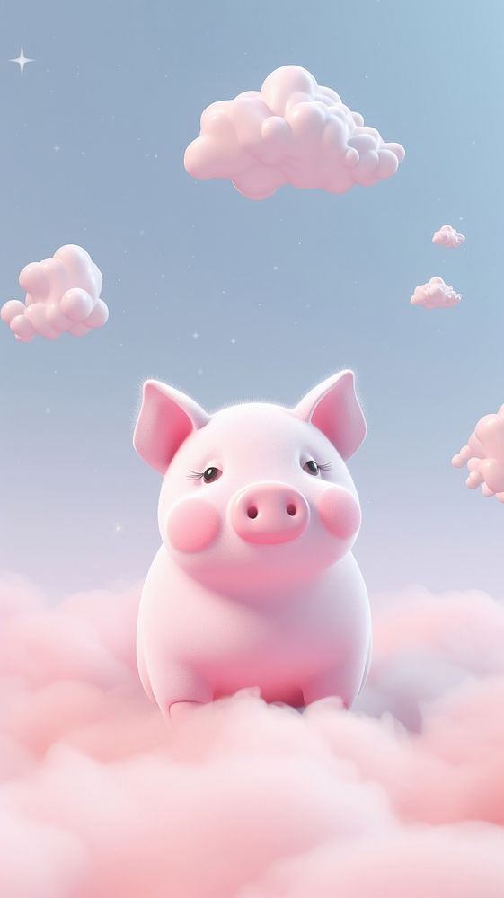 Chubby pink pig animal mammal person.