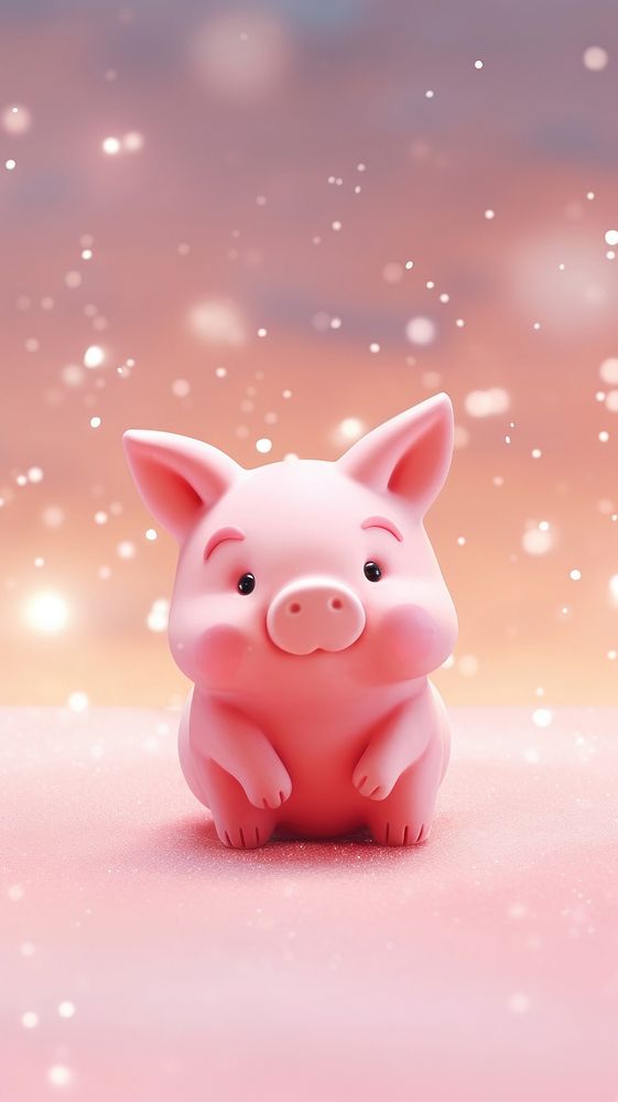 Chubby pink pig animal mammal piggy bank.