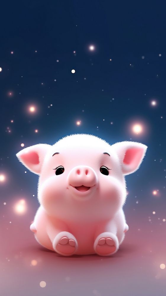 Chubby pig animal astronomy outdoors.