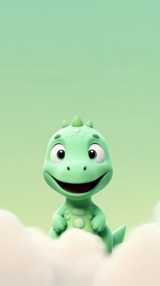 Green dinosaur cartoon animal amphibian.