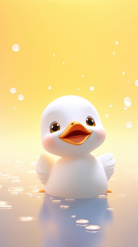 White duck with yellow mouth animal outdoors snowman.