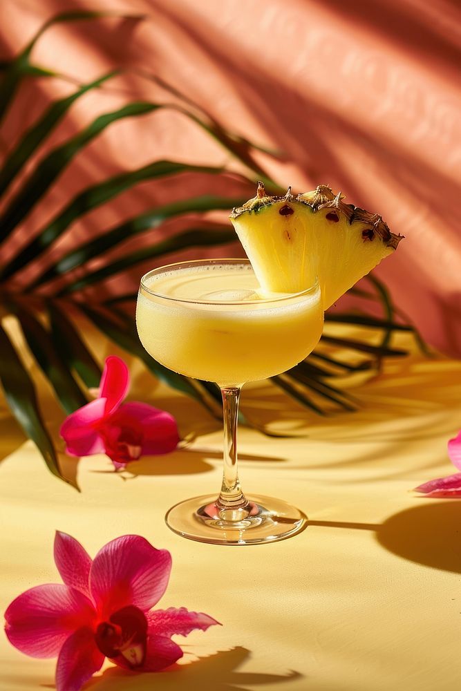 Pina colada cocktail pineapple beverage blossom.