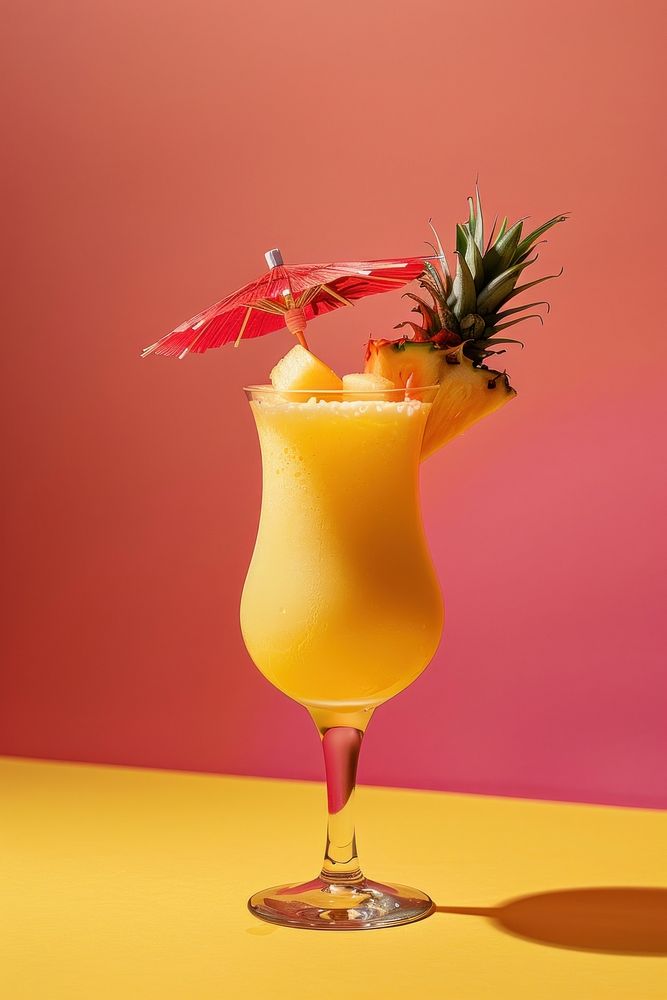 Pina colada cocktail pineapple beverage produce.