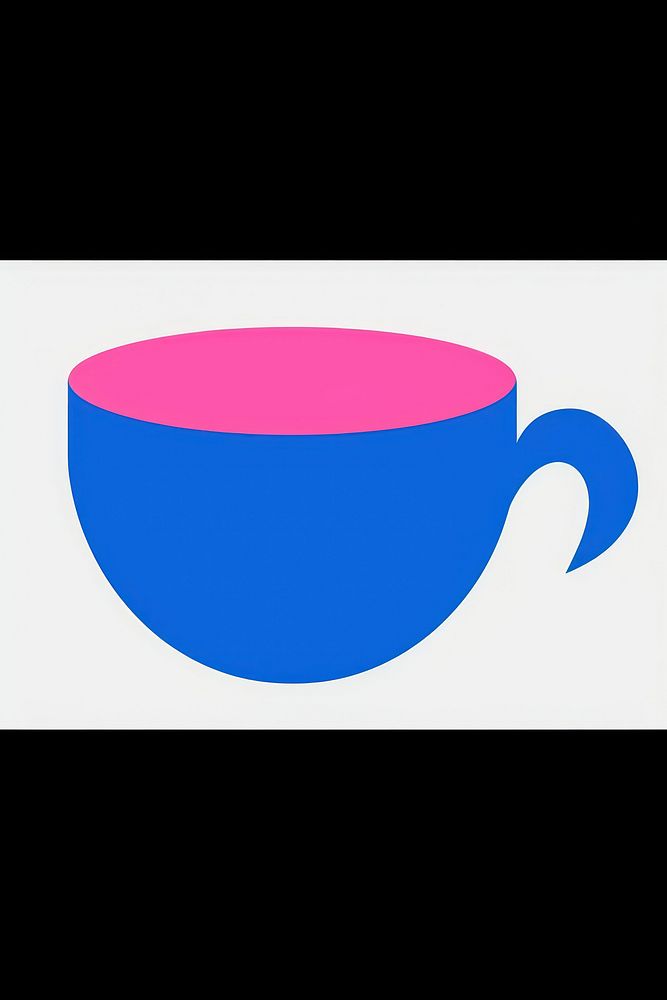 A flat illustration of an organic shape coffee cup beverage drink bowl.