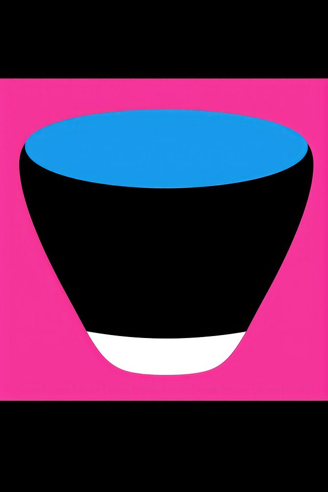 A flat illustration of an organic shape coffee cup pottery racket sports.