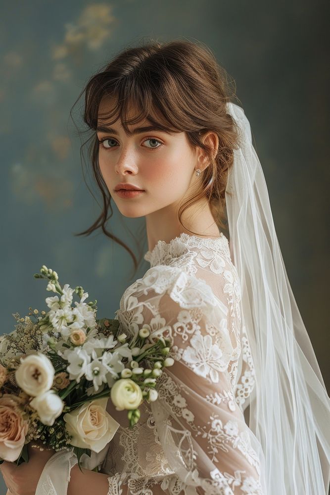 Women portrait wedding dress.