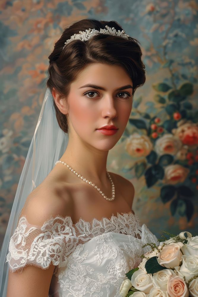 Women portrait wedding dress.