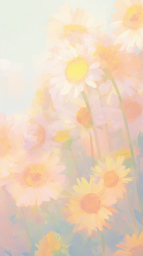 Blurred gradient sunflowers backgrounds painting outdoors.