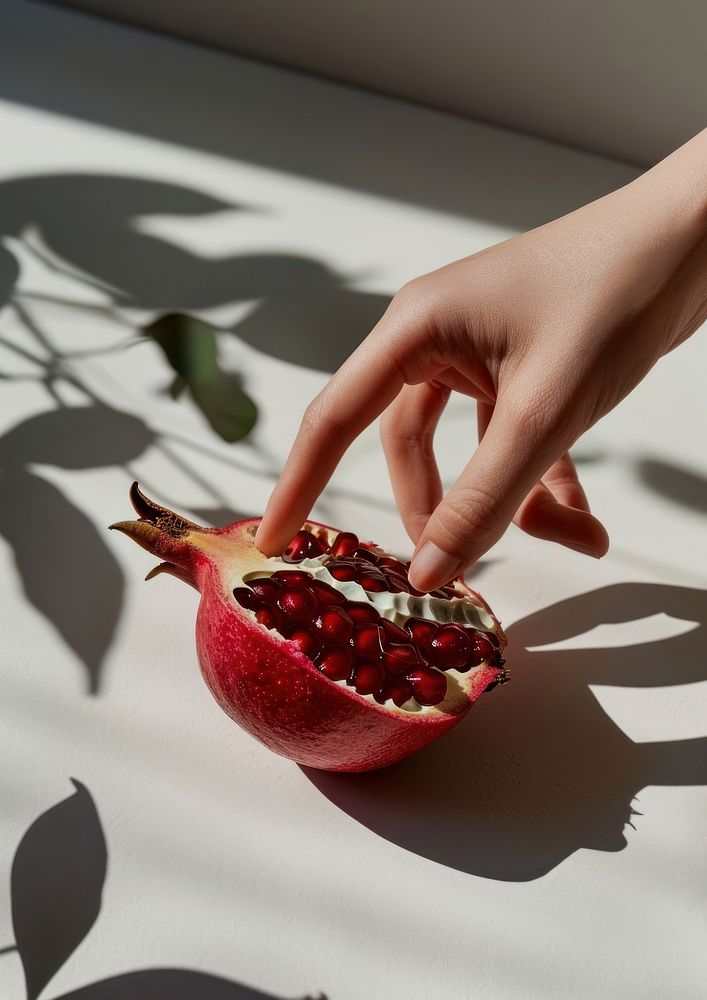 Half of a pomegranate produce fruit plant.
