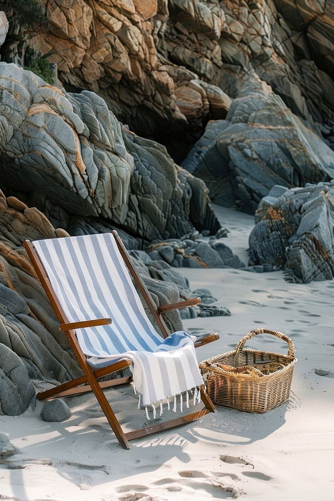 A beach chair recreation furniture picnic.