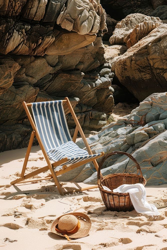 A beach chair recreation furniture clothing.
