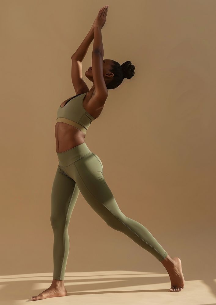 Fitness model sports yoga exercise.