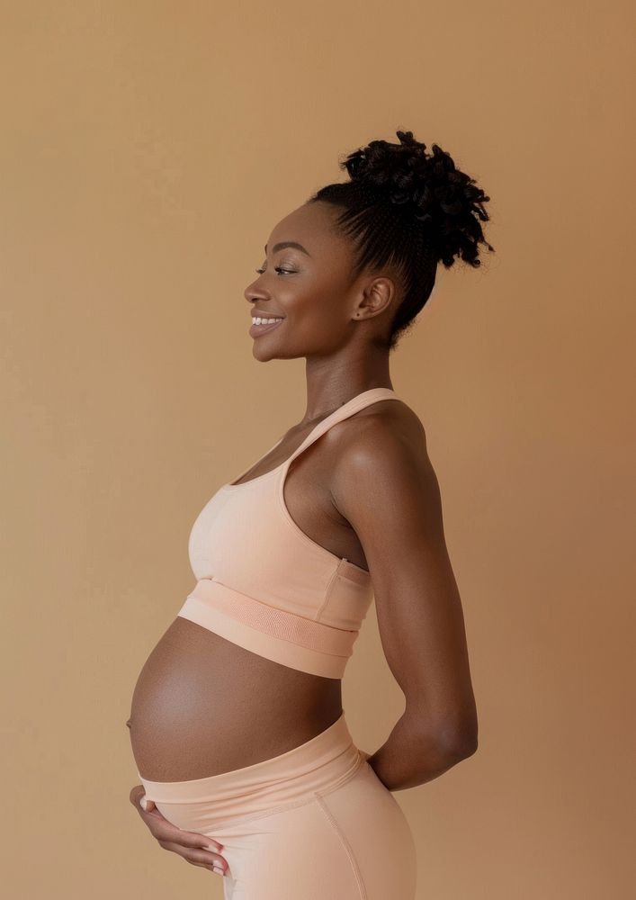 Pregnant woman photography underwear portrait.