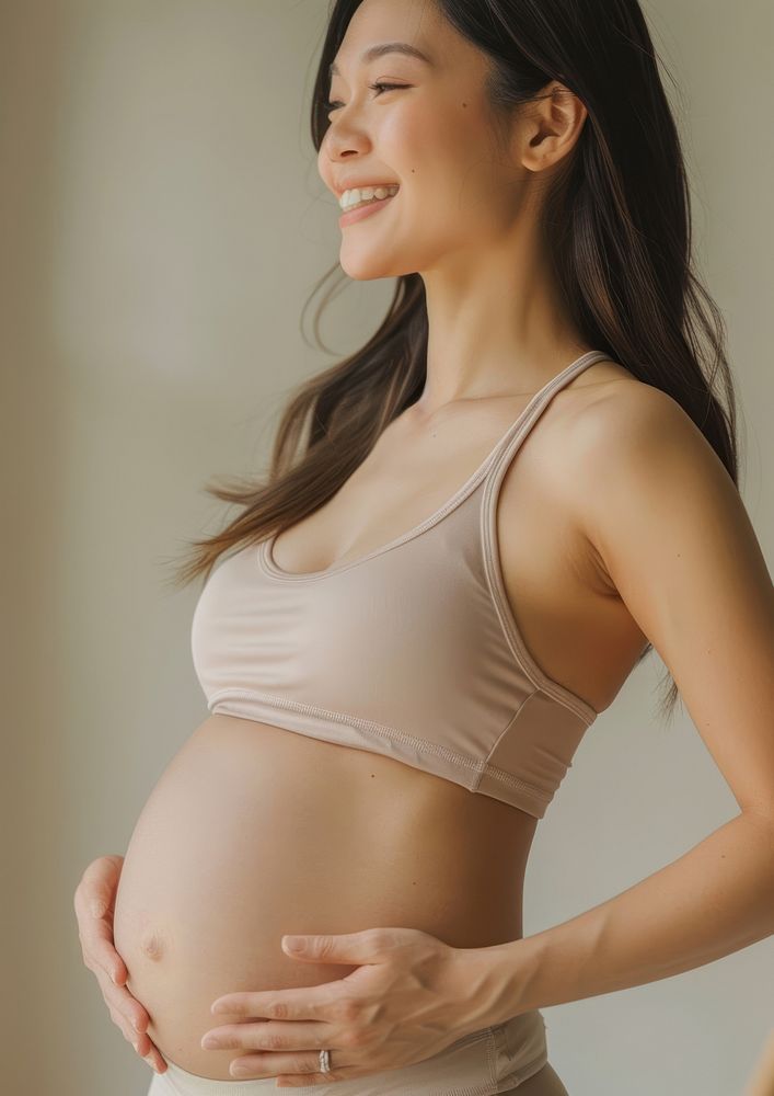 Asian pregnant woman underwear clothing lingerie.