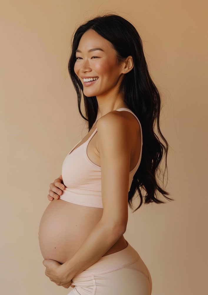 Asian pregnant woman smile photo photography.