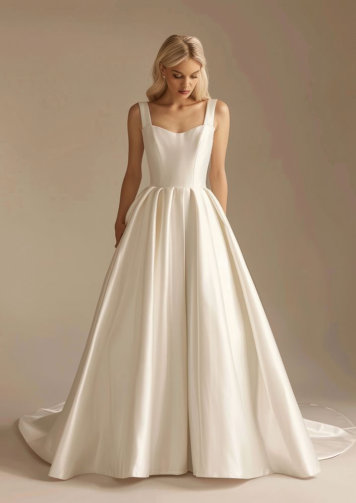 Elegant wedding dress gown clothing apparel.