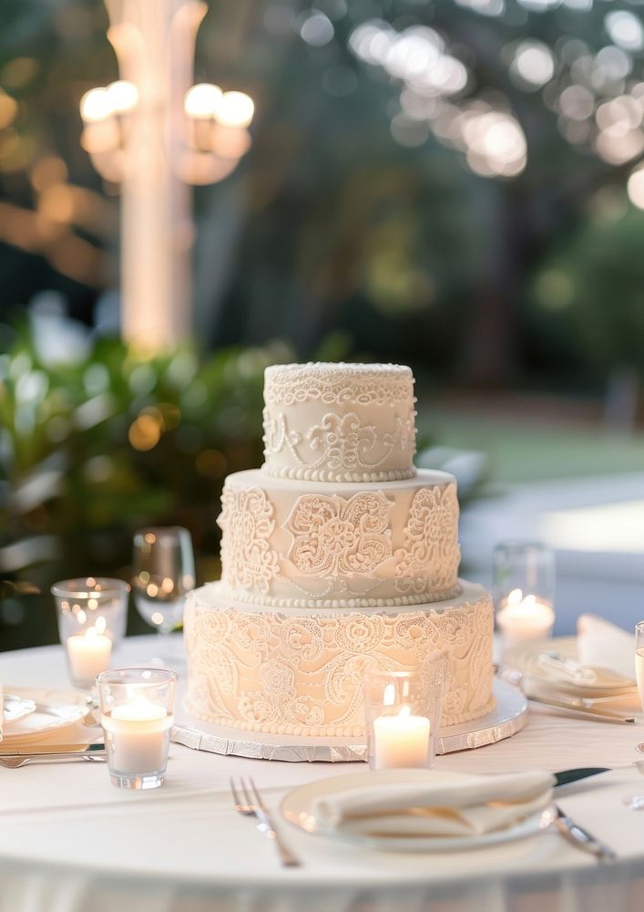 Wedding cake candle dessert cream.