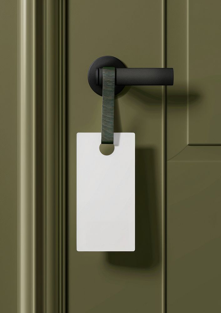 Hotel door hanger mockup handle letterbox mailbox.
