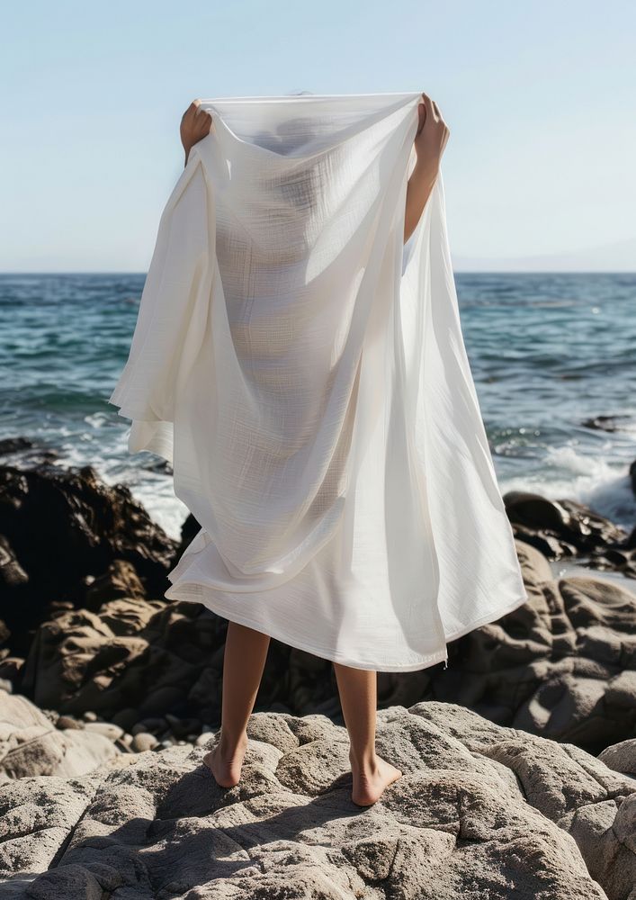 White towel mockup beachwear clothing apparel.