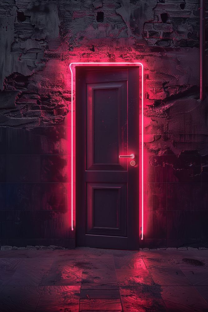 Neon door light gate.