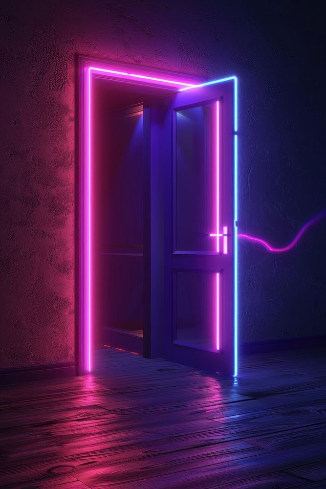 Neon door lighting.