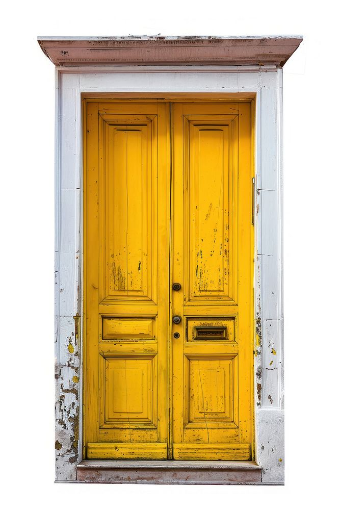 Yellow door gate wood.
