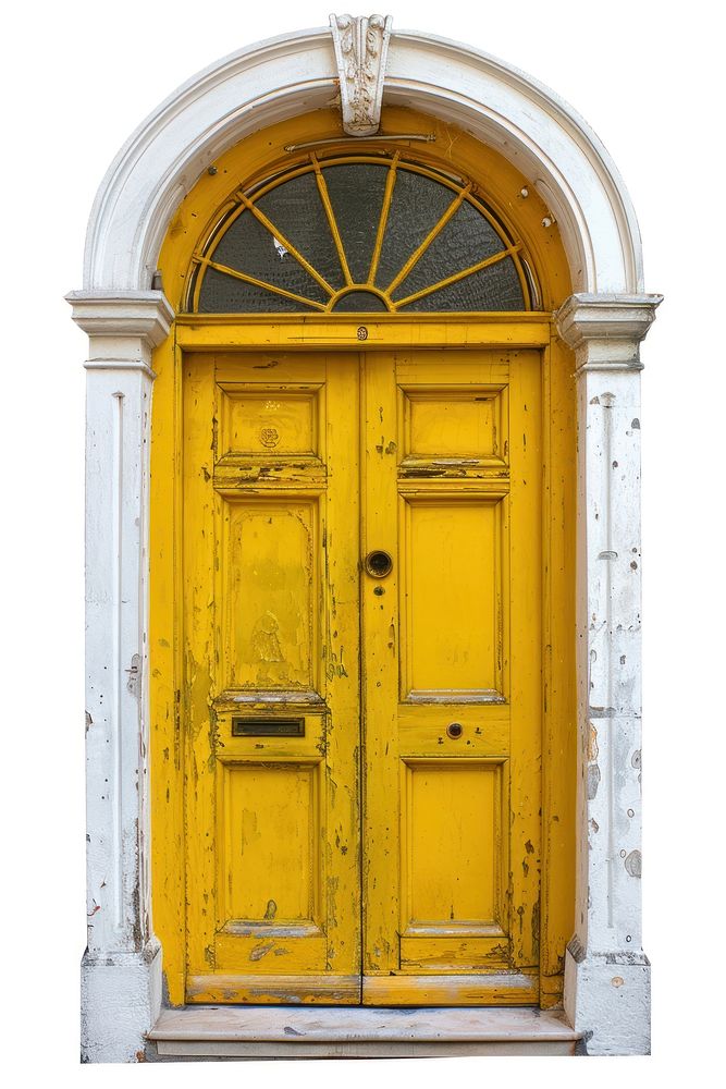 Yellow door architecture arched gate.