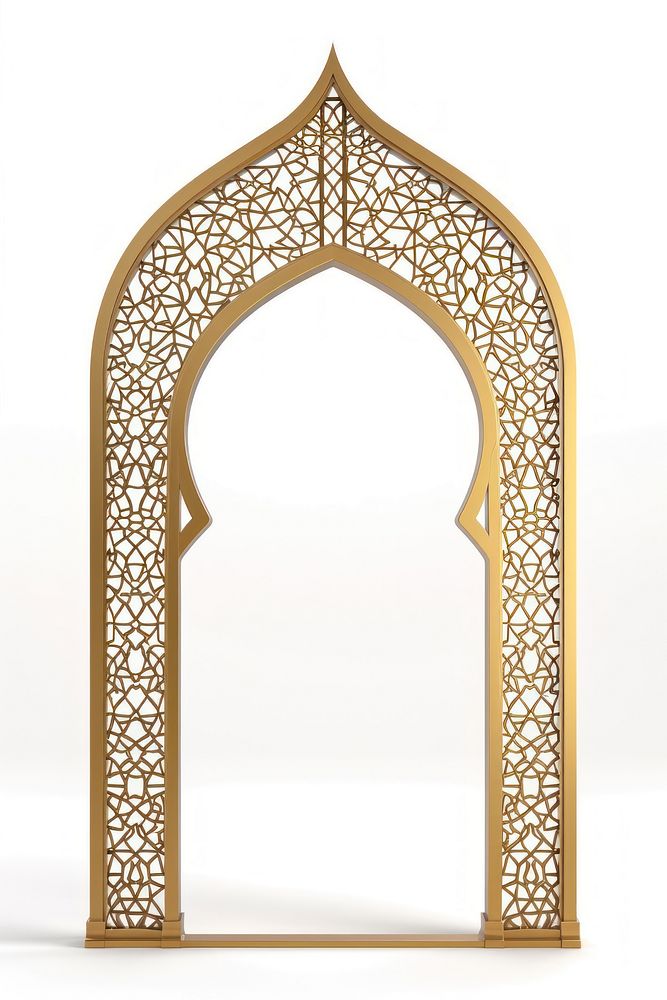 Arabic golden arch architecture arched gate.
