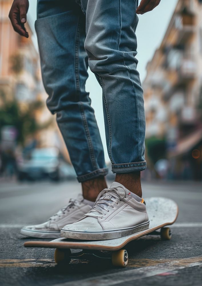 Skateboard mockup man clothing footwear.