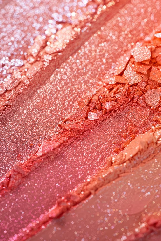 Shimmer blush on swatch in 3 shades of pink and coral orange colors clothing apparel fashion.