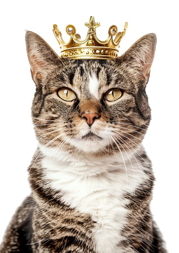 Gold vintage crown animal cat accessories.