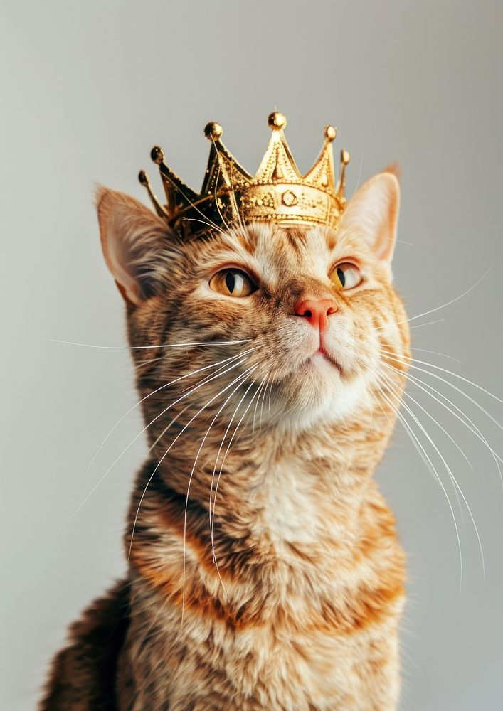 Gold vintage crown animal cat accessories.
