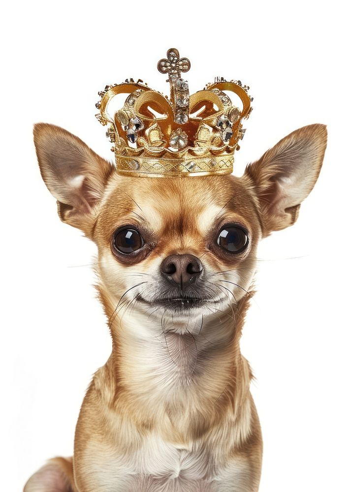 Gold vintage crown chihuahua animal accessories.