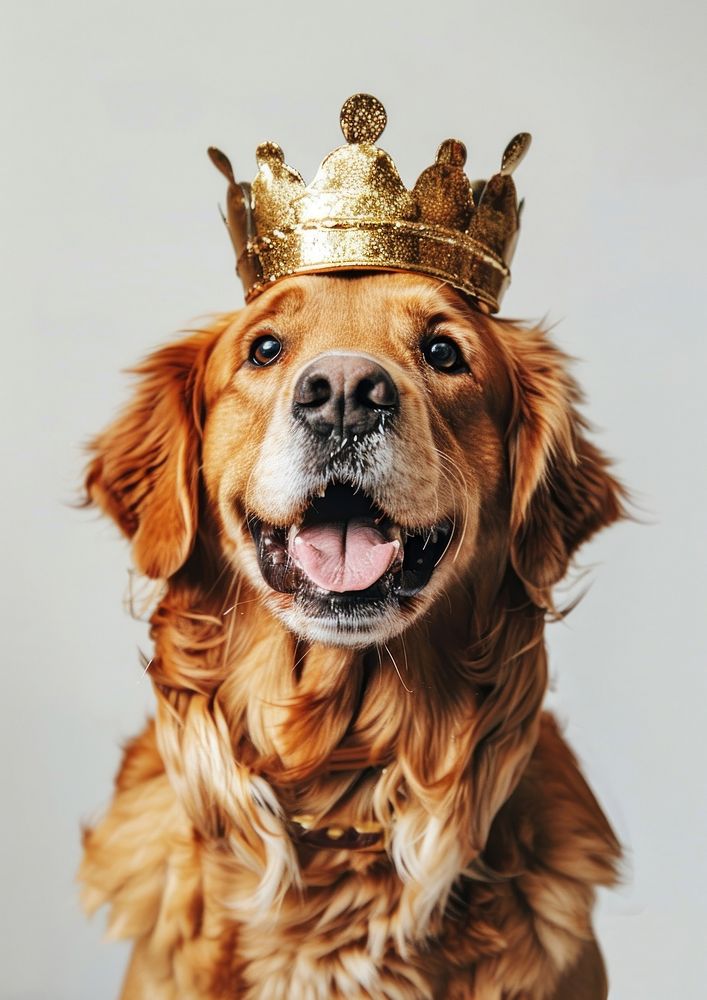 Gold vintage crown animal dog accessories.
