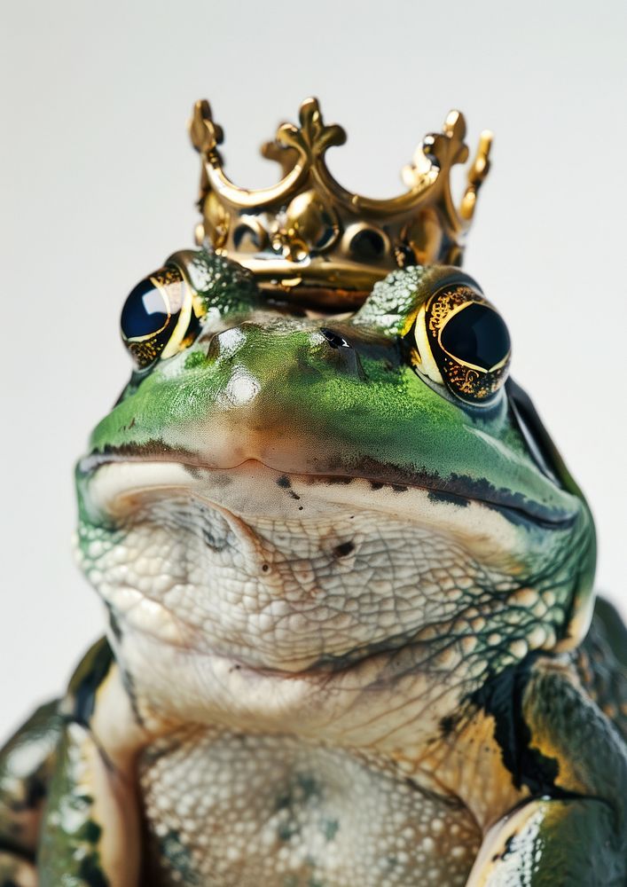 Gold vintage crown animal frog amphibian.