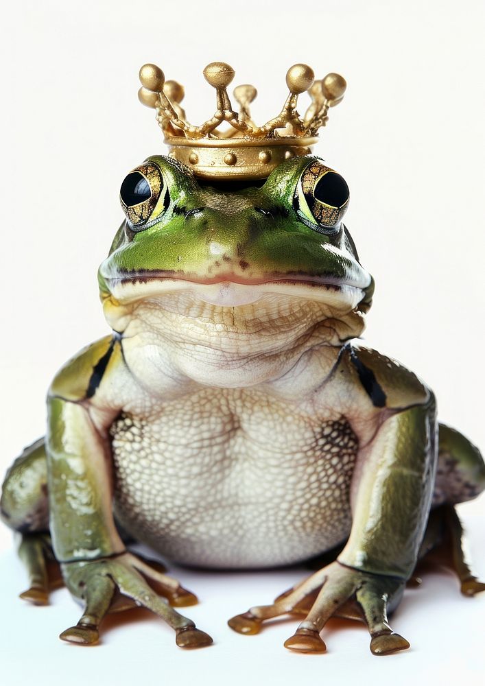 Gold vintage crown animal frog amphibian.