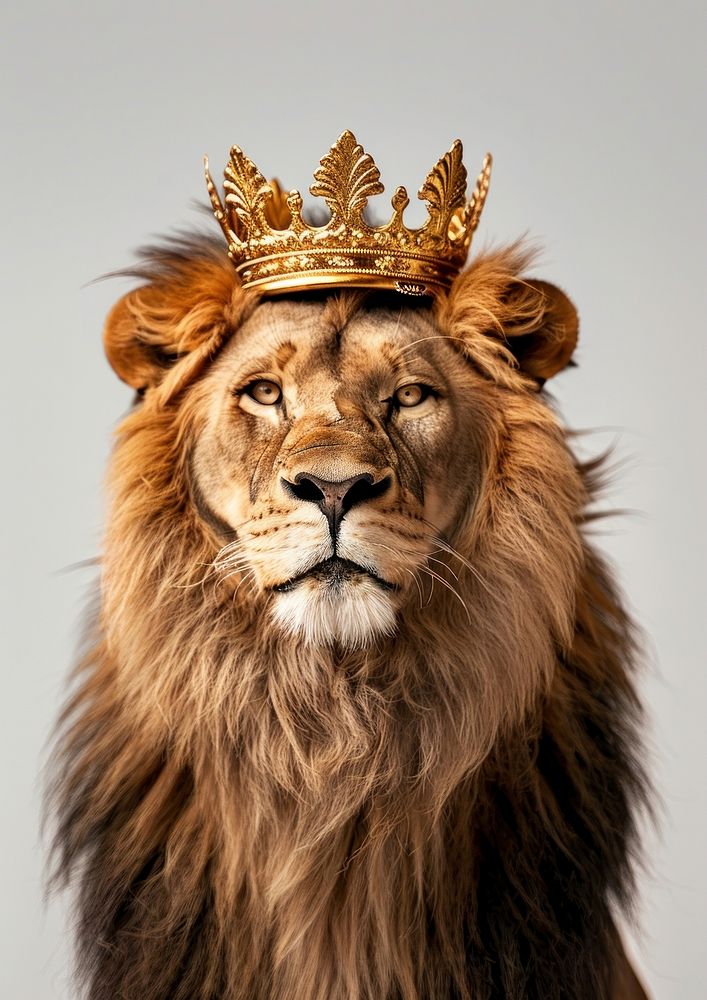 Gold vintage crown animal lion accessories.