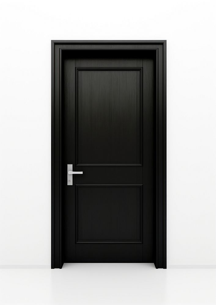Front the door simple minimal black wood style isolated letterbox mailbox.
