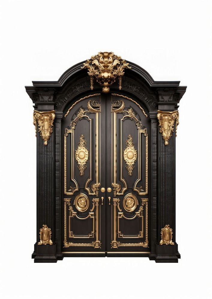 Front the door vintage black-gold color style isolated chandelier furniture gate.
