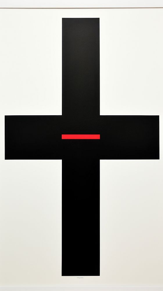 Cross symbol white board.