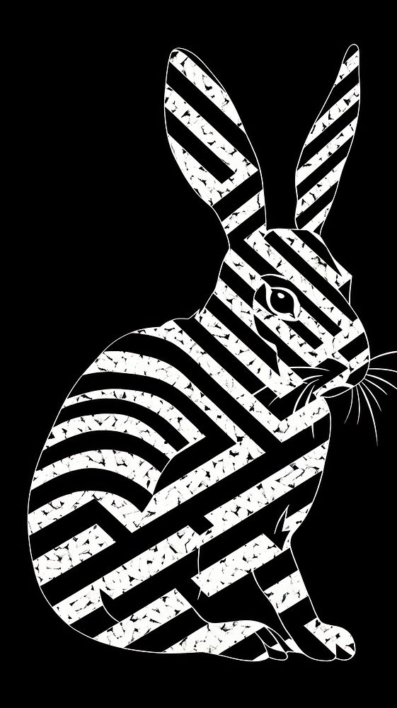 Rabbit stencil animal mammal.