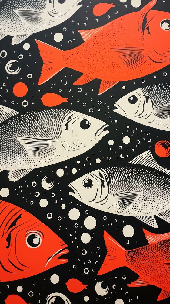Fish graphics outdoors pattern.