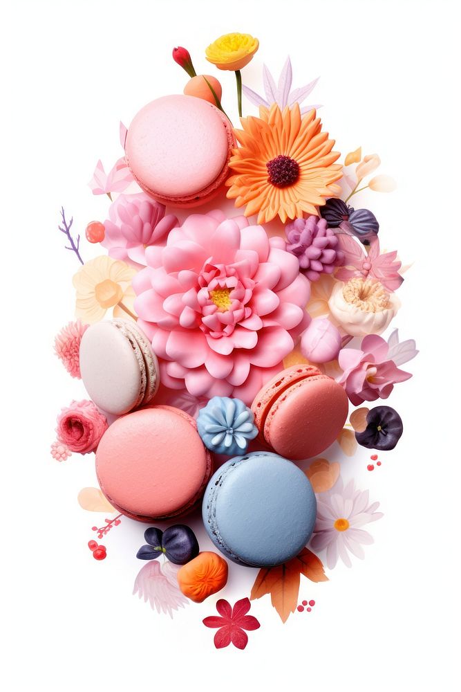 Flower Collage macaron macarons confectionery dessert.
