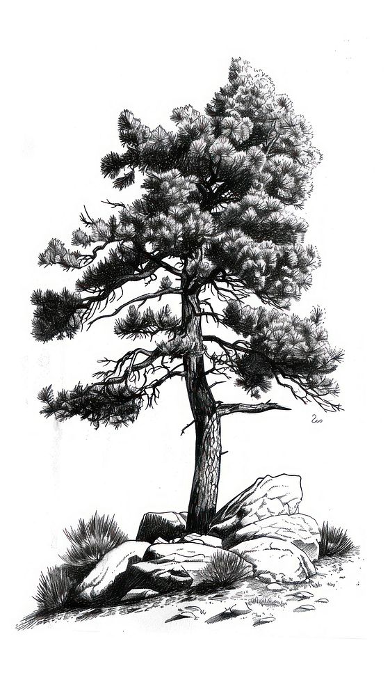 Ink drawing california illustrated sketch plant.