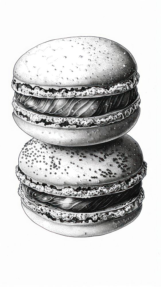 Ink drawing macaron macarons confectionery dessert.