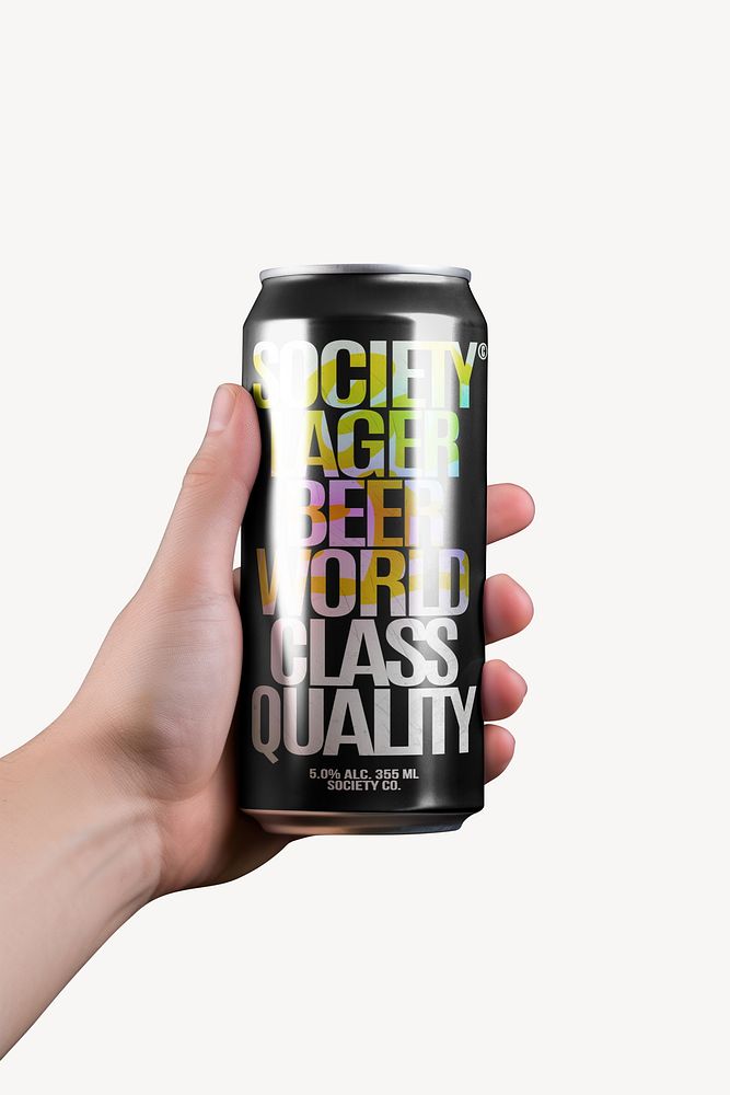 Beer can mockup psd