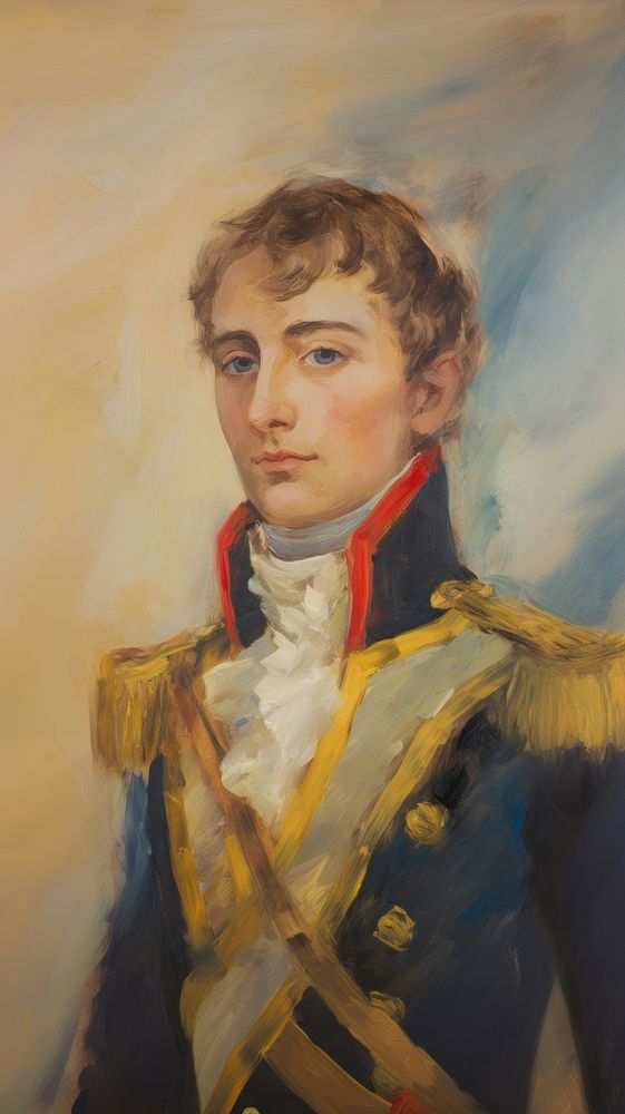 Oil painting illustration of a napoleon photography portrait person.