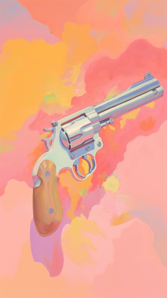 Oil painting illustration of a gun weaponry dynamite firearm.