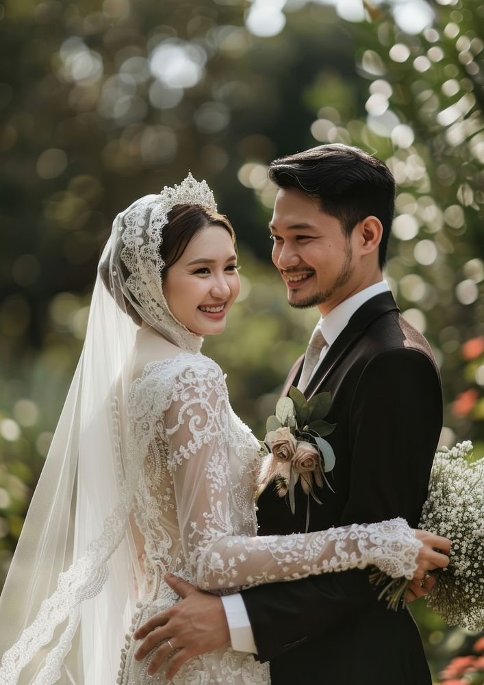 Malaysian bride wedding dress bridegroom.