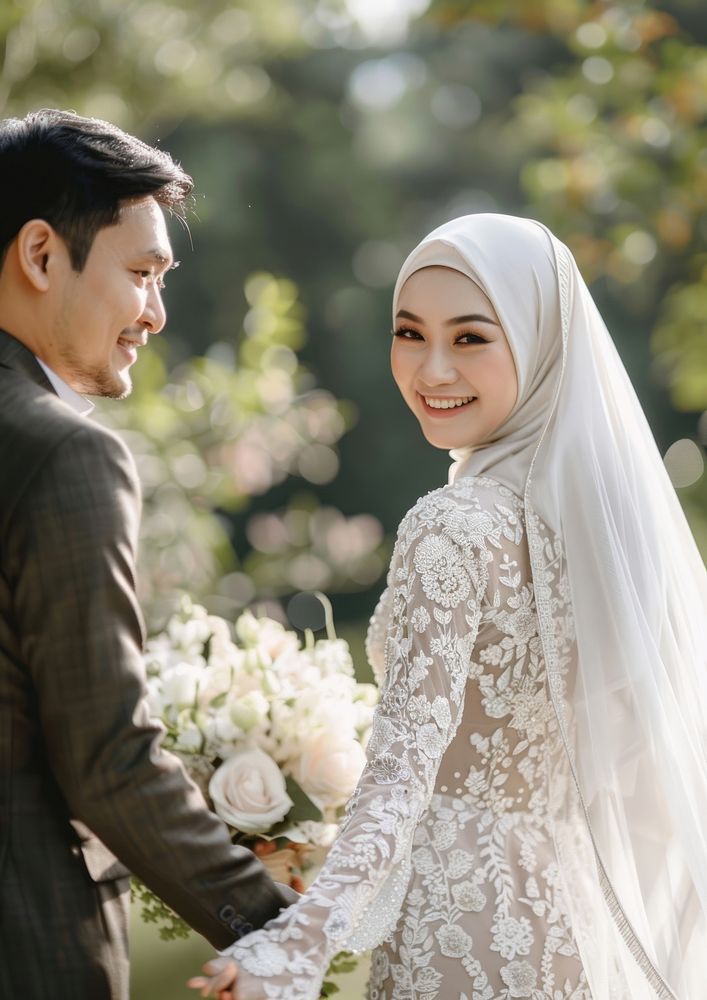 Malaysian bride wedding dress bridegroom. | Free Photo - rawpixel